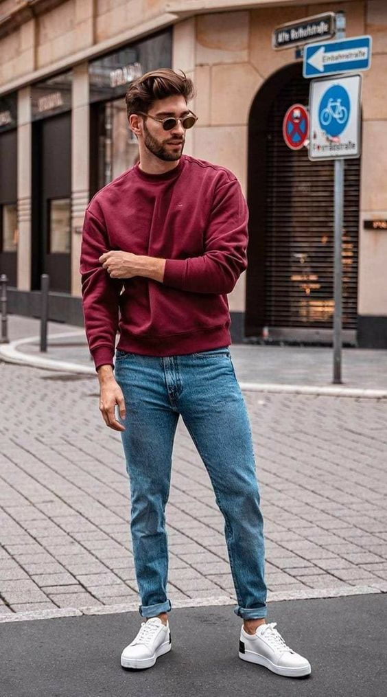 como usar tenis masculino com calca jeans