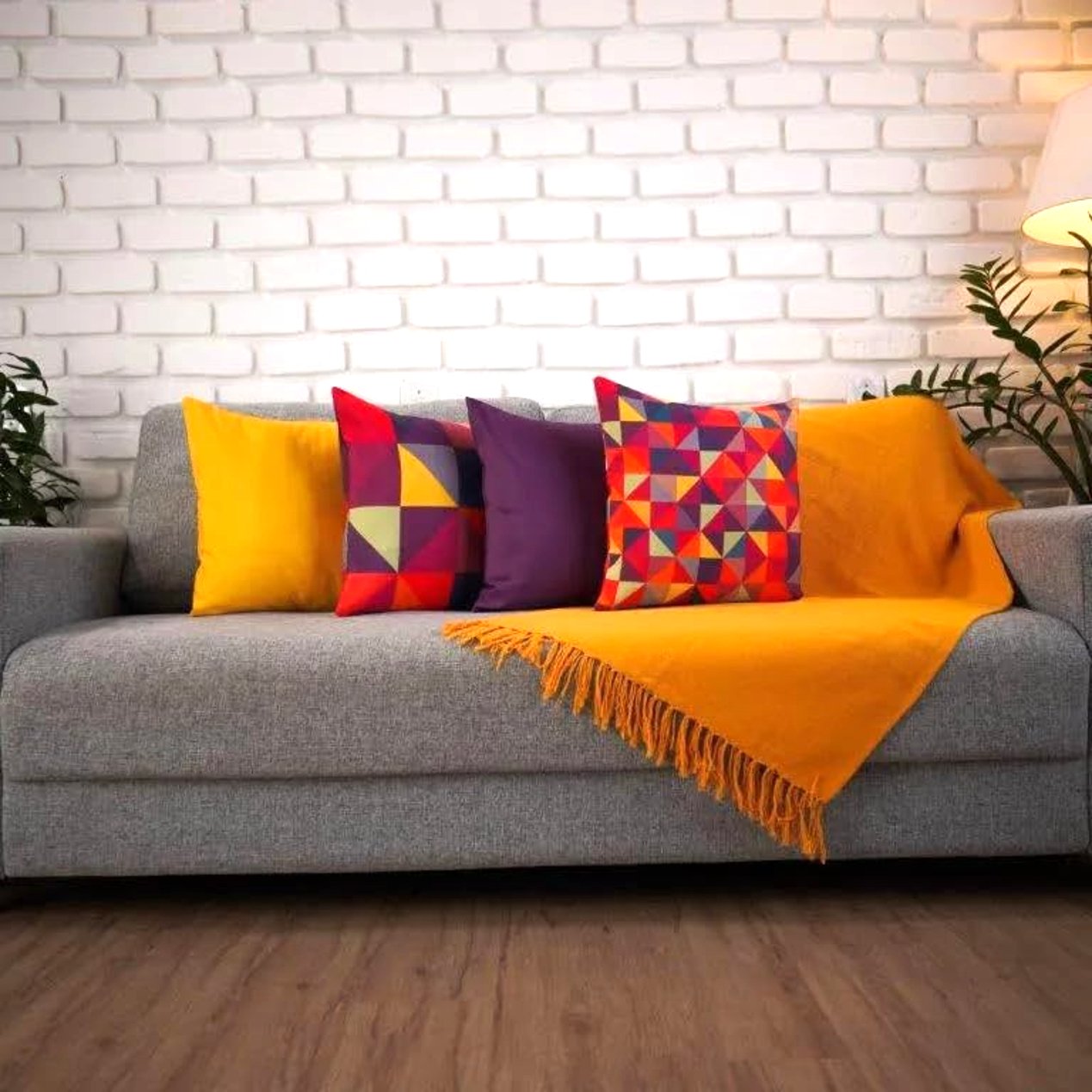 Almofadas criativas geométricas para decorar a sala