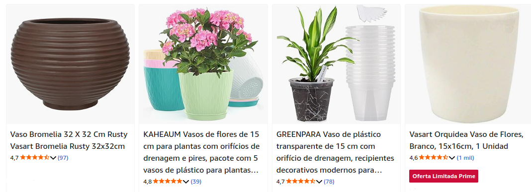 Vasos com furos de drenagem para plantar flores em apartamentos, comprar online